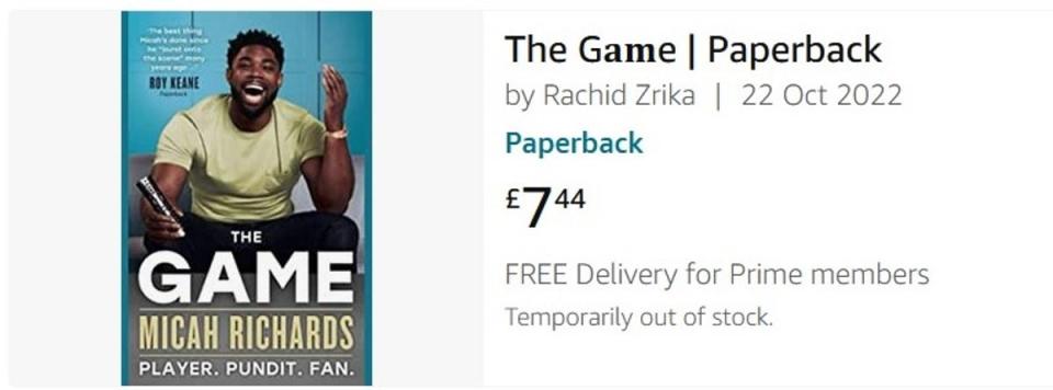 The cloned version of Micah Richards’ book, by “Rachid Zrika” (Screenshot: Alan Martin)