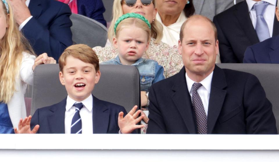 William with George in the royal box during the Platinum Jubilee Pageant (Chris Jackson/PA) (PA Wire)