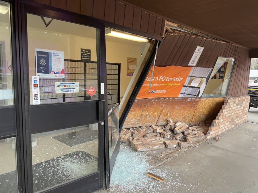 A post office in Bailey was forced to close Saturday after a driver crashed into the building Friday night. (Photo: U.S. Postal Service)