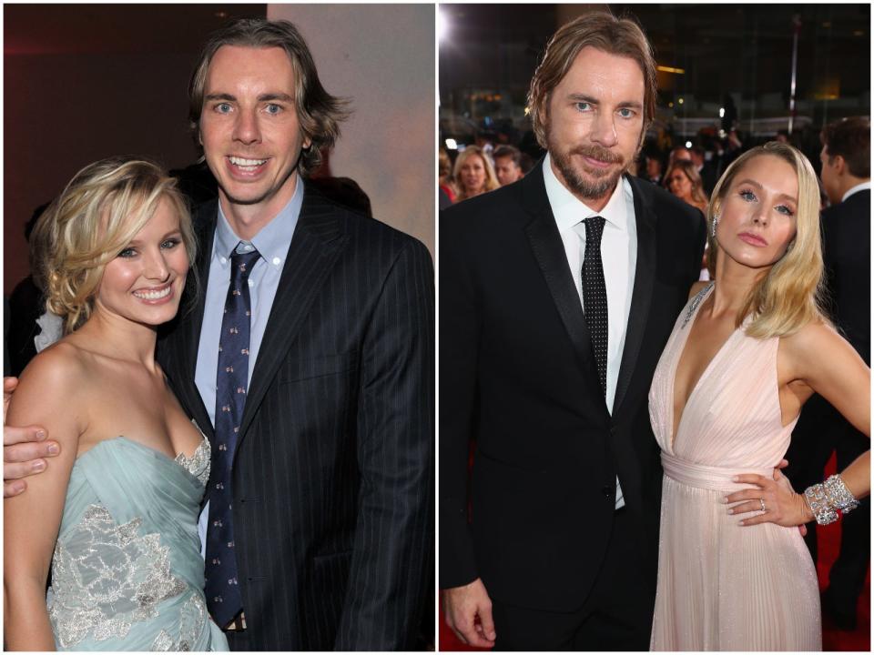 Dax Shepard and Kristen Bell then and now