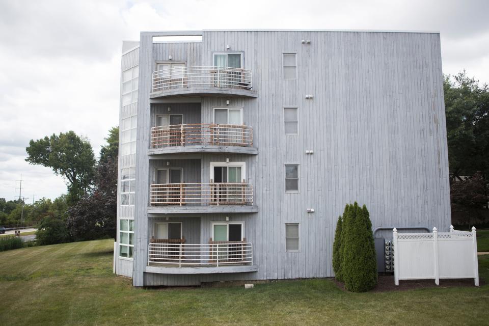 Rust is seen on the railings at Le Parc condominiums Thursday, August 19, 2021. 