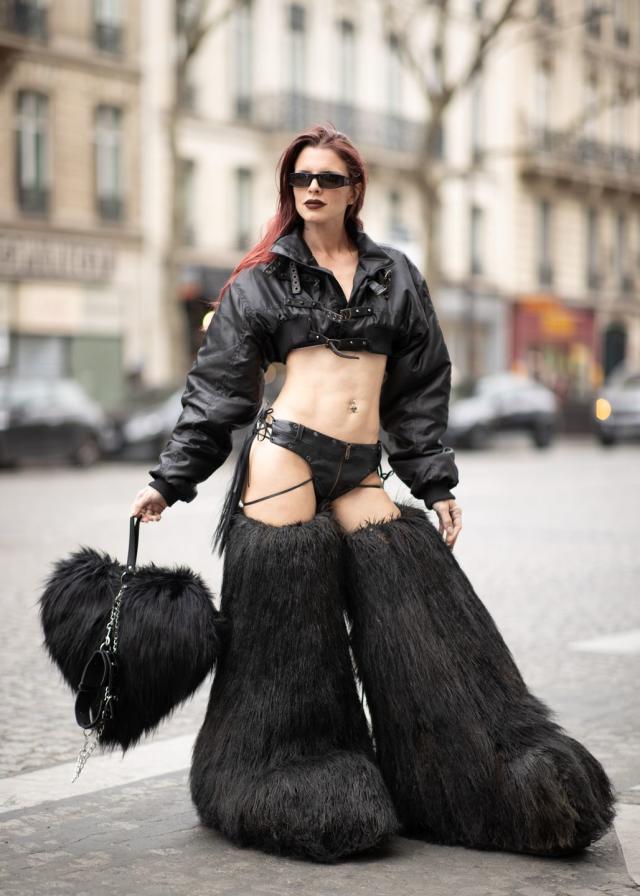 In Case You Missed It, Julia Fox Wore Furry Monster Legs to Paris Fashion  Week