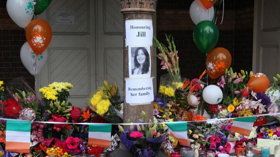 Flowers at a Jill Meagher memorial site in 2012.