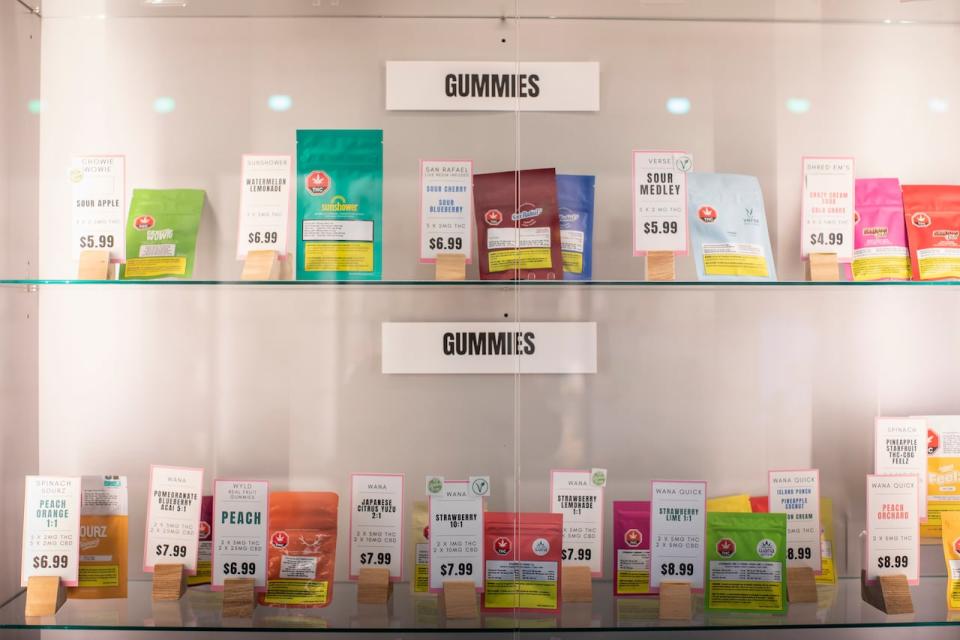 Cannabis products are pictured at Sunrise Cannabis store in Vancouver, B.C., on Tuesday, May 10, 2022.  (Justine Boulin/CBC - image credit)