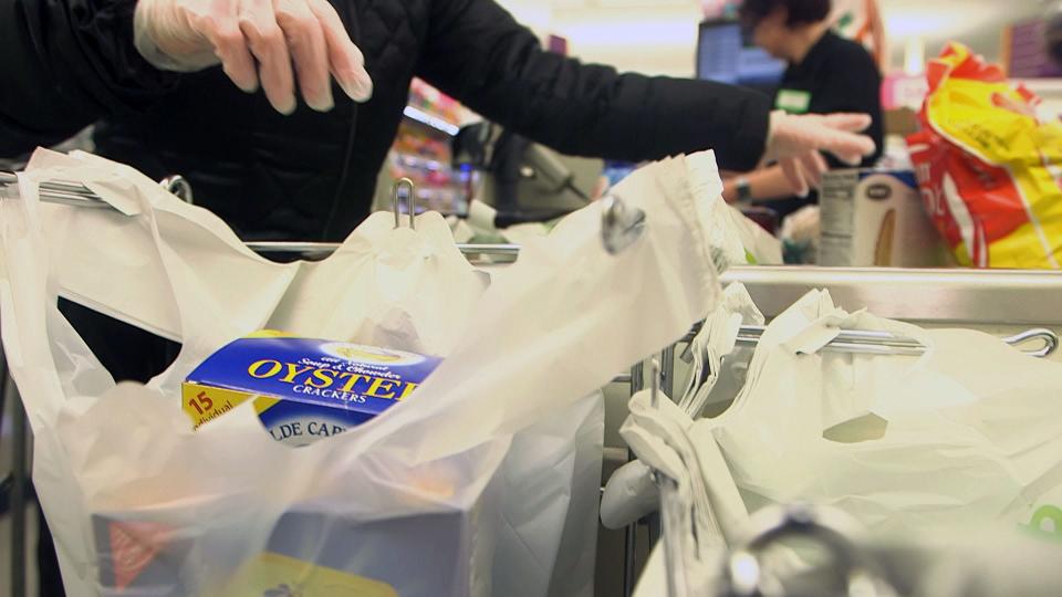 Stop & Shop of Brick is prepared for the May 4th day when paper and plastic bags will be gone