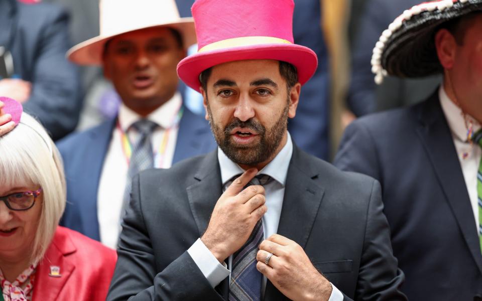 Scottish First Minister Humza Yousaf attends a Brain Tumour Research Scotland event following First Minister's Questions at Holyrood