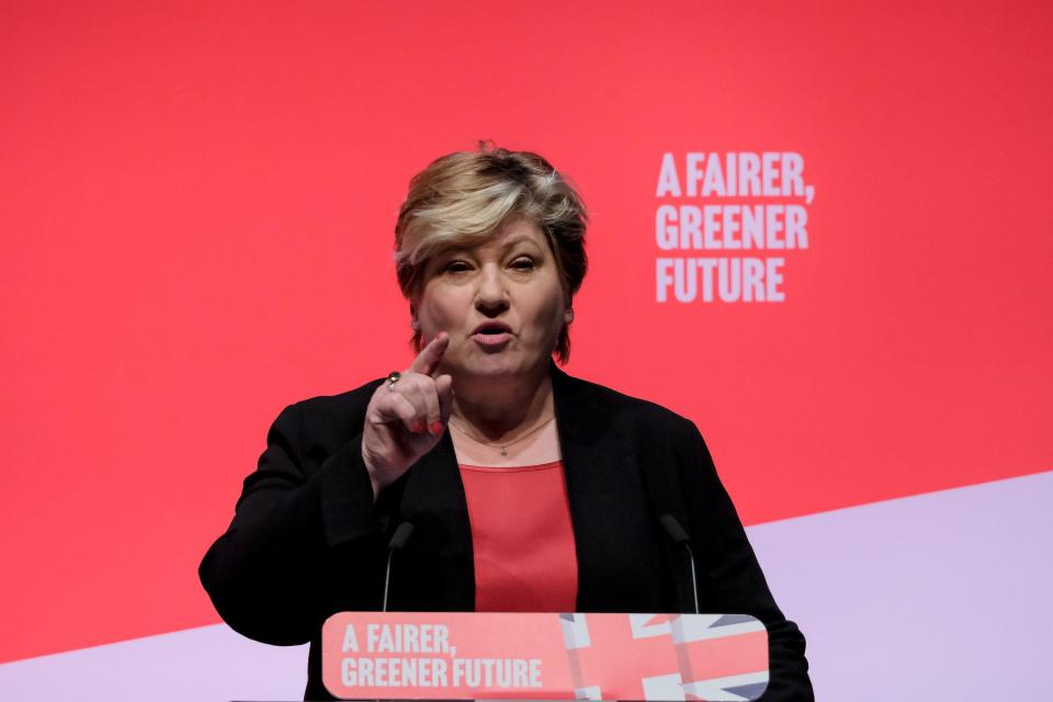 Emily Thornberry, (Shadow Attorney General), addresses conference during the 