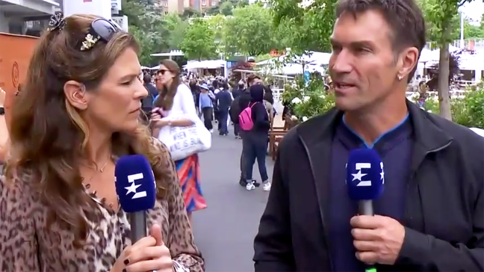 Annabel Croft and Pat Cash. Image: Eurosport