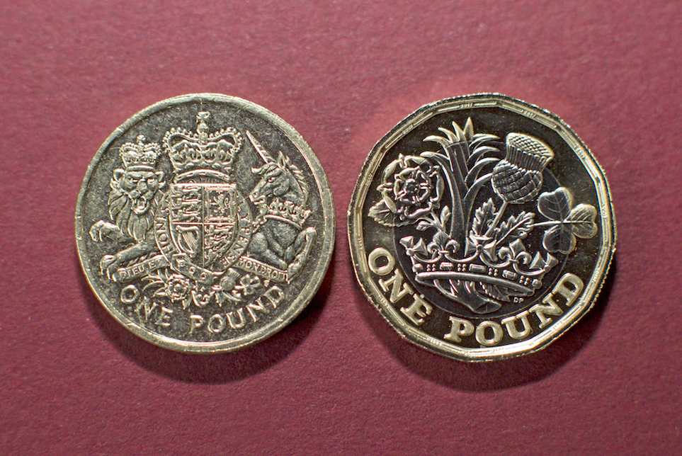 <em>The old one pound coin (left) will be entirely replaced by the new style (right) from midnight on Sunday (Rex)</em>