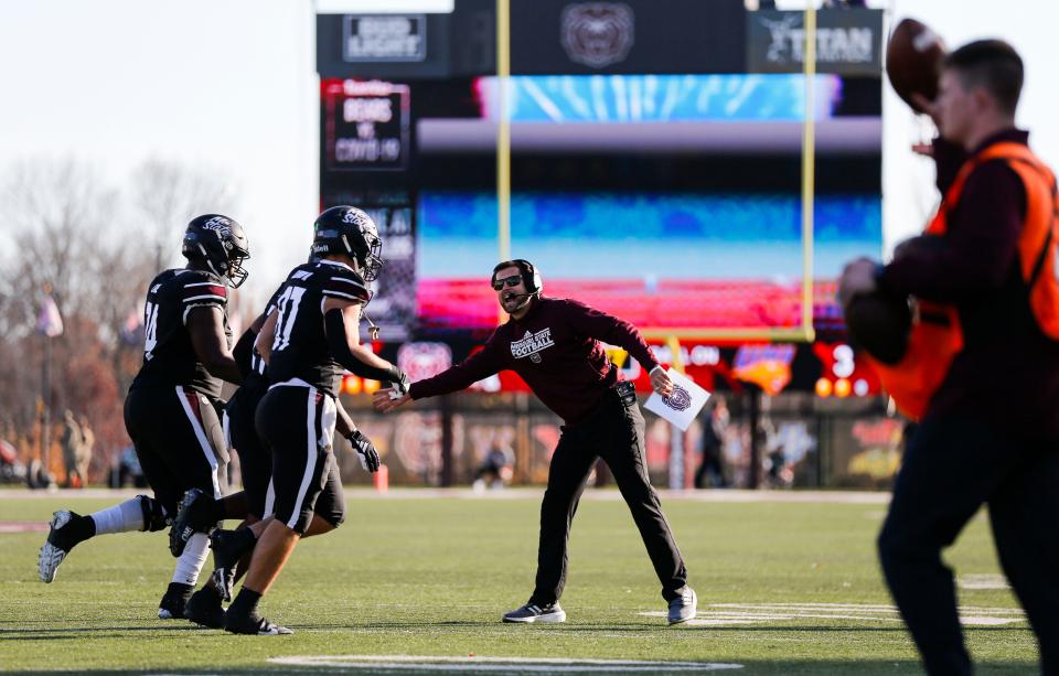 Missouri State head coach Ryan Beard during the Bears win on the University of Northern Iowa Panthers at Plaster Stadium on Saturday, Nov. 11, 2023.