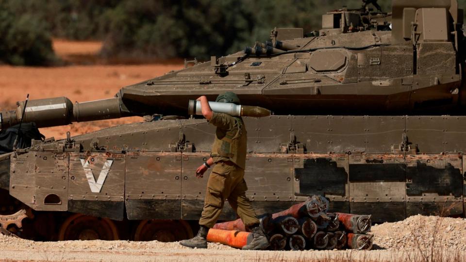 PHOTO: Israeli army tanks take position in southern Israel near the border with the Gaza Strip, May 6, 2024. (Menahem Kahana/AFP via Getty Images)