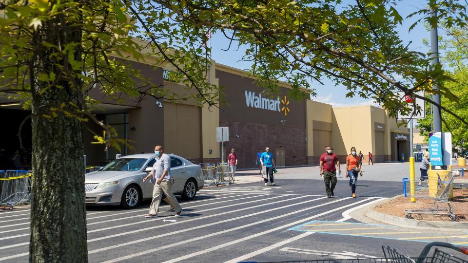 Walmart customers outside