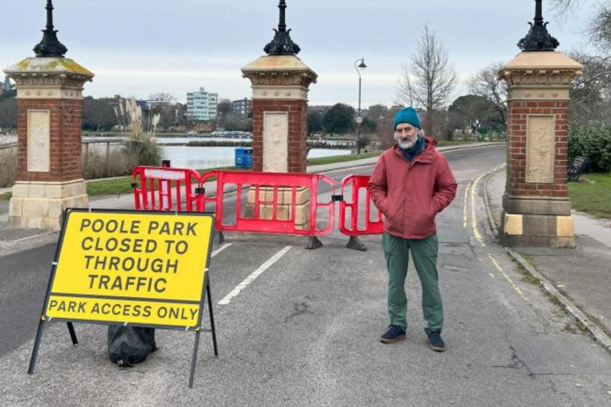 Andy Hadley at a closed Poole Park <i>(Image: Daily Echo)</i>