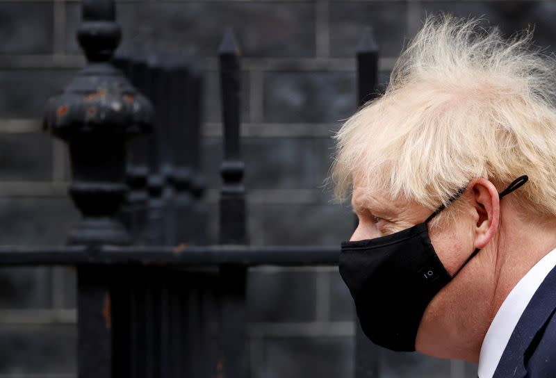 Britain's Prime Minister Boris Johnson leaves Downing Street in London