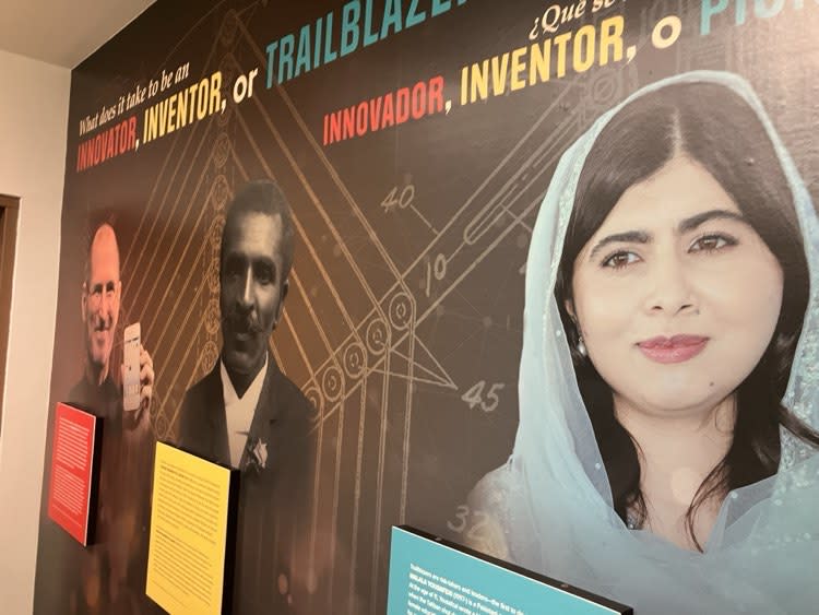 An innovator, inventor and trailblazer wall with Steve Jobs (left), George Washington Carver and Malala Yousafzai.