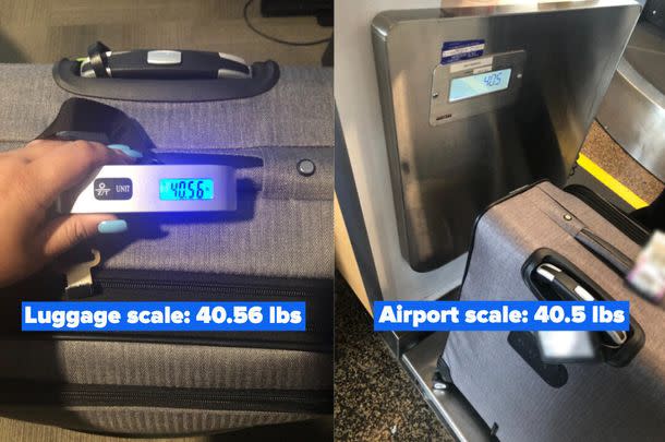 A digital luggage scale perfect for anyone who likes to play chicken with the weight limits on various airlines