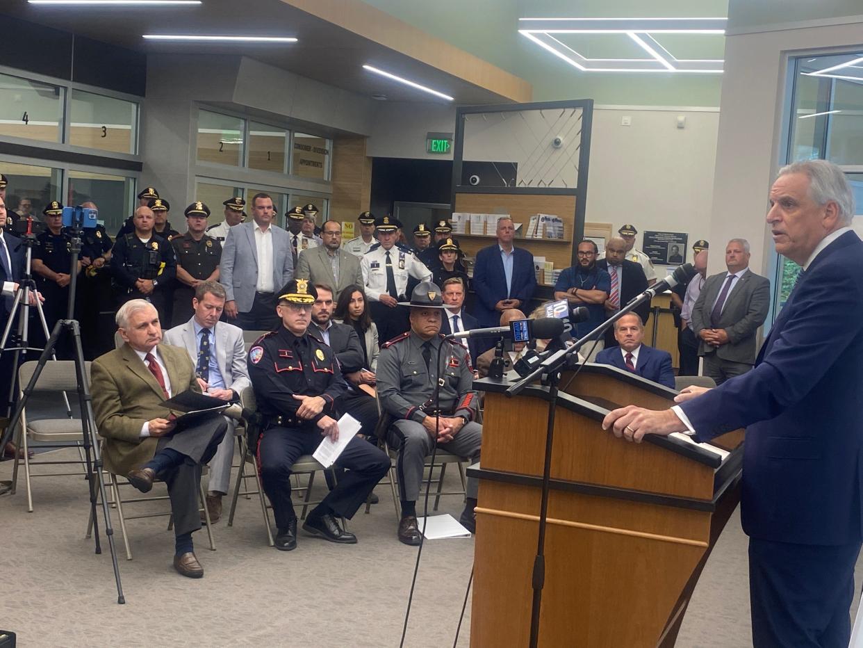 Rhode Island Attorney General Peter Neronha talks Wednesday afternoon about the statewide police body camera program.