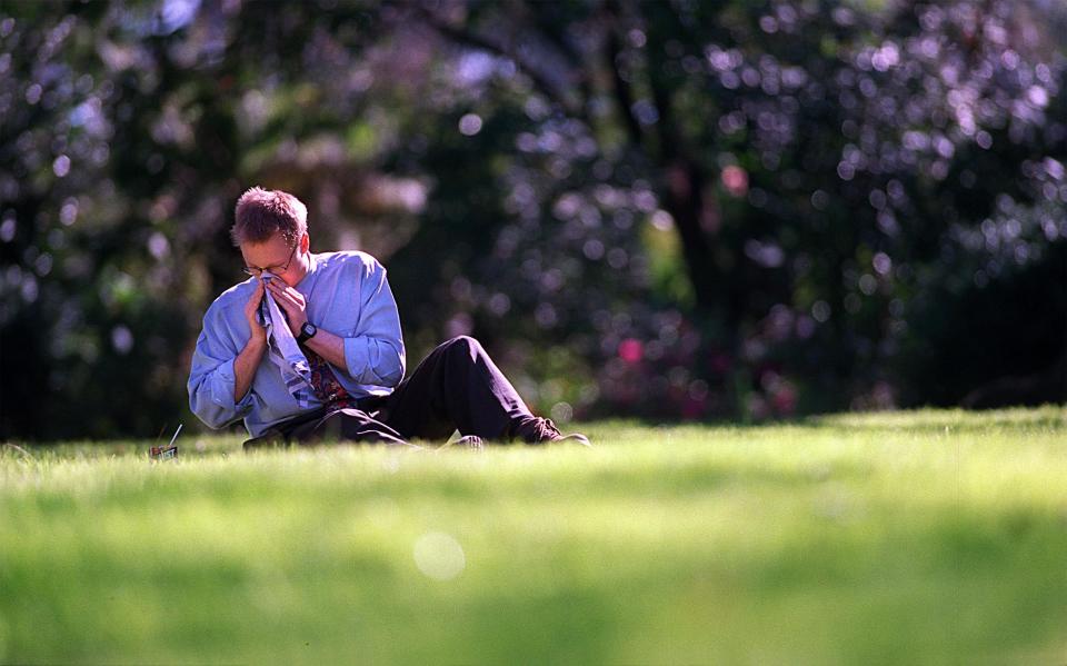 Allergy sufferers in parks around Melbourne, Australia