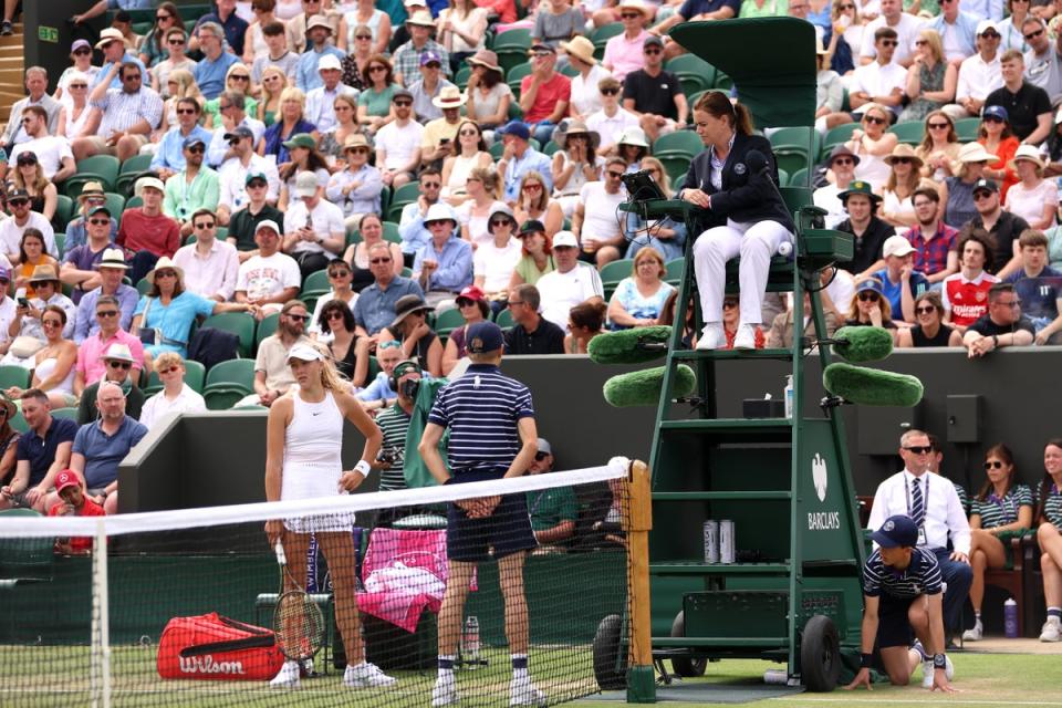 Andreeva refused to shake the umpire’s hand at Wimbledon (Getty Images)