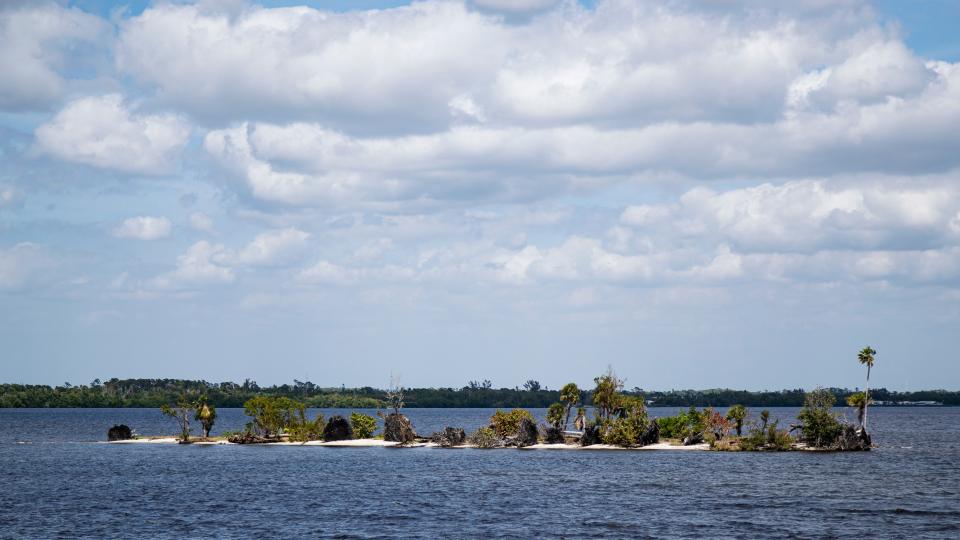 Legacy Island sits in the Caloosahatchee River near downtown Fort Myers on Monday, March 25, 2024. The city of Fort Myers is developing it into a park.