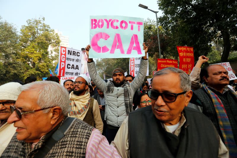 Protest against new citizenship law in New Delhi