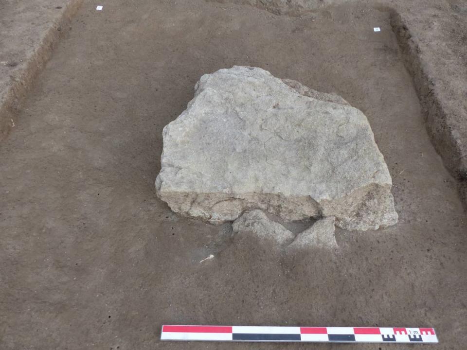 A large slab covered the burial, archaeologists said.