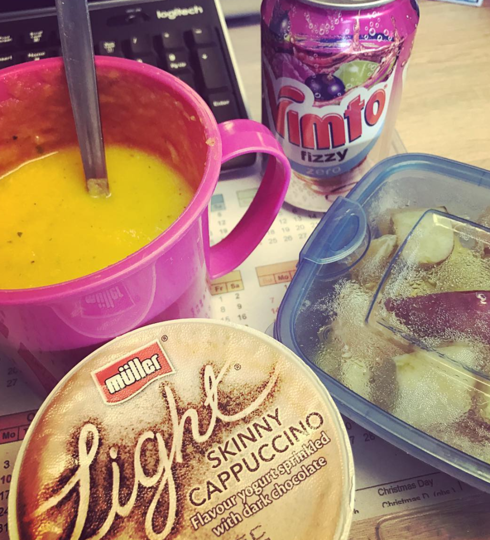 <p>Another classic, and the coriander will add a spicy kick to warm you at work during the winter months. Easy to eat at your desk too. [Photo: Instagram/slimmingworldenthusiast ] </p>