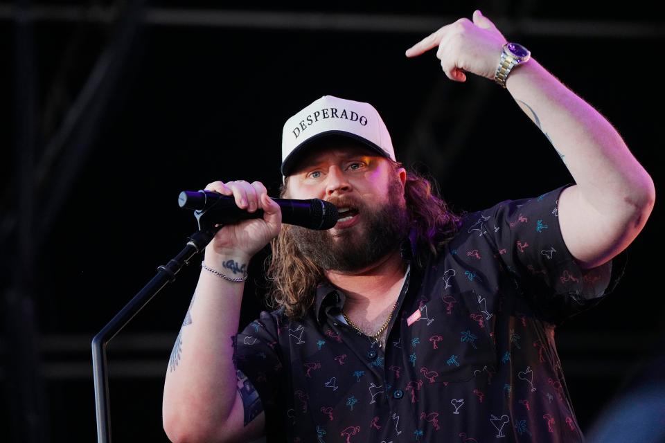 Nate Smith performs during Country Thunder in Florence on April 12, 2024.