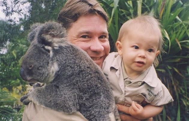 Bindi as a baby with the late Steve Irwin. Source: Instagram.