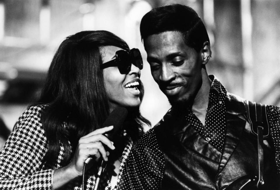 American music duo Ike Turner (1931-2007) and Tina Turner of the Ike & Tina Turner Revue perform on stage during recording of the Associated Rediffusion Television pop music television show Ready Steady Go! at Wembley Television Studios in London on 30th September 1966.