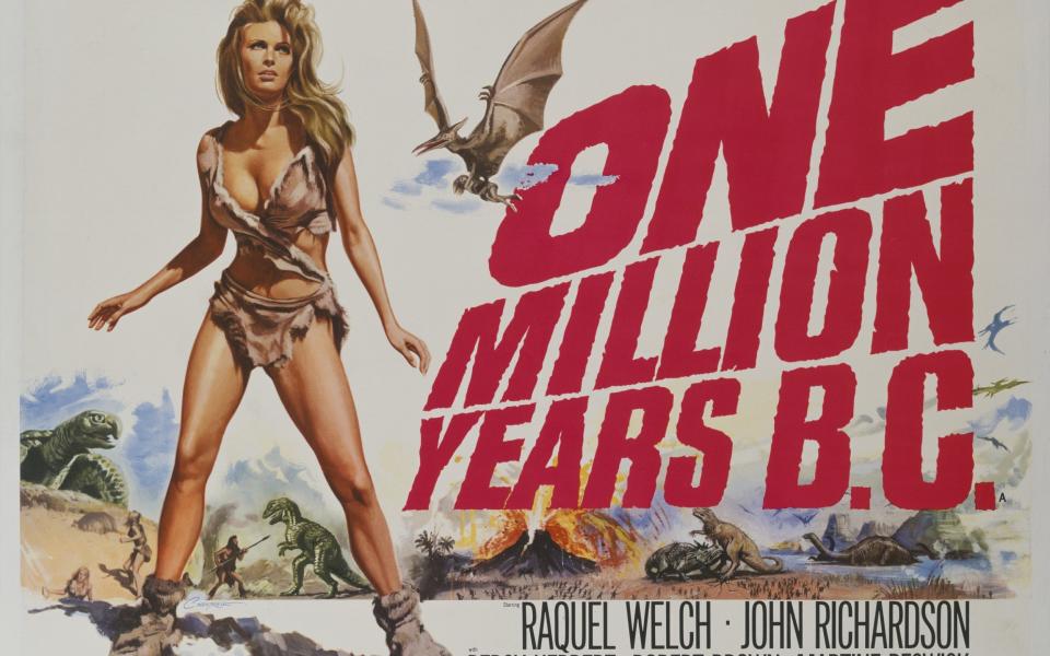 Raquel Welch on the poster for One Million Years B.C - Getty 