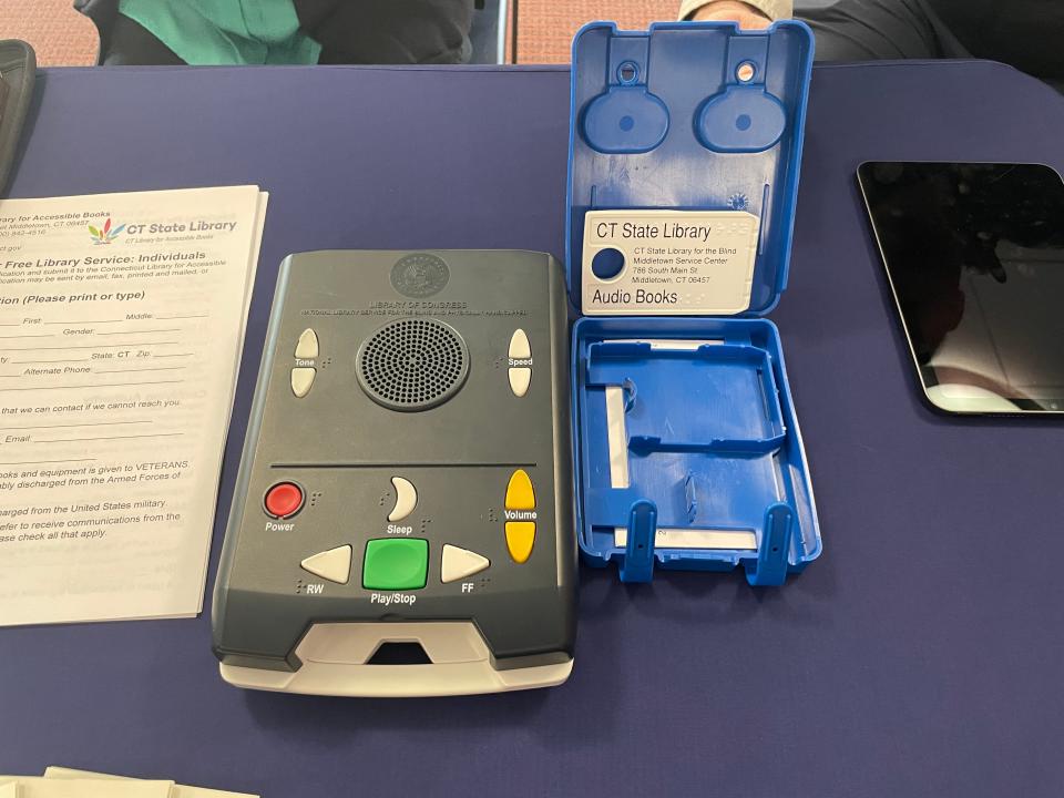 An audiobook player from the Connecticut Library for Accessible Books. The organization provides reading access free of charge to anyone who is blind or otherwise can't read a print book.