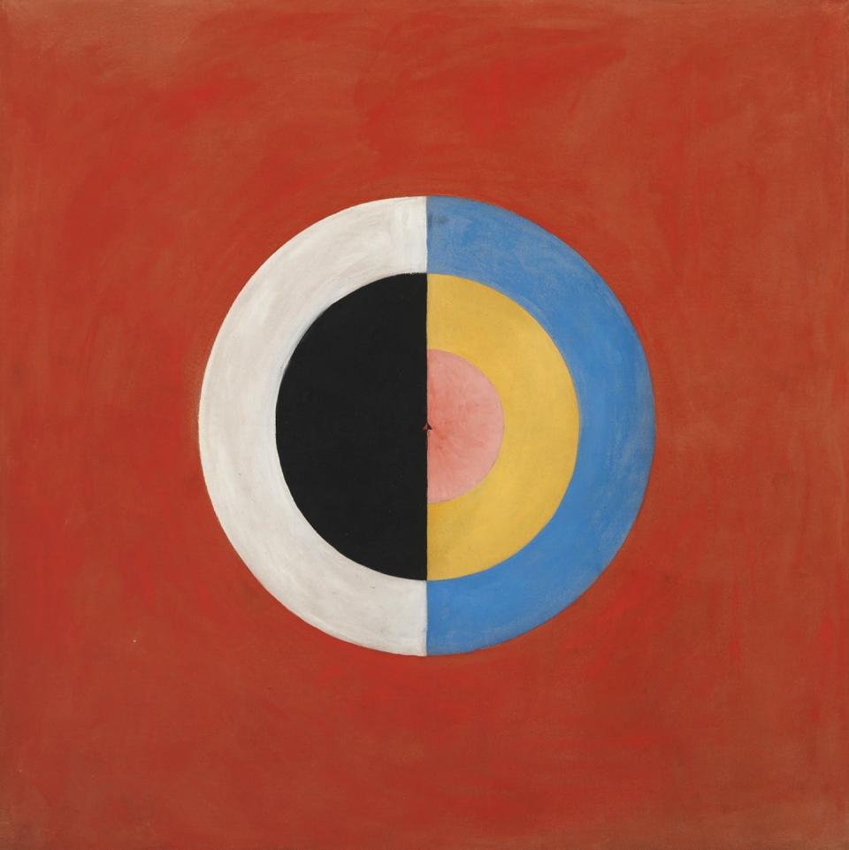 ‘Svanen, nr 17, grupp IX/SUW, serie SUW/UW’ de Hilma af Klint, 1915. Foto de Moderna Museet/Albin Dahlström. <a href="https://commons.wikimedia.org/wiki/File:Hilma_af_Klint_Svanen.jpg" rel="nofollow noopener" target="_blank" data-ylk="slk:Moderna Museet / Wikimedia Commons;elm:context_link;itc:0;sec:content-canvas" class="link ">Moderna Museet / Wikimedia Commons</a>