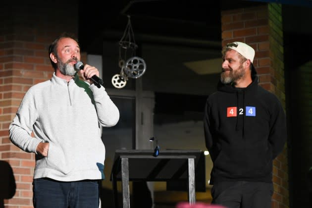 Trey Parker and Matt Stone speaking at the 'Casa Bonita Mi Amor!" screening at the 2024 Telluride Film Festival  - Credit: Vivien Killilea/Getty Images