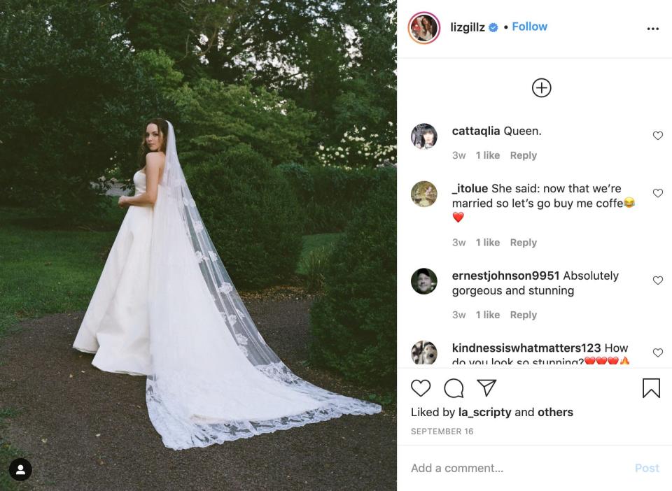 elizabeth gillies wedding dress
