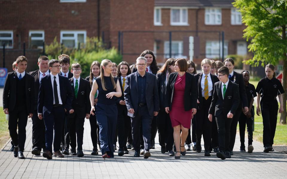 Sir Keir Starmer and Bridget Phillipson visit a school in the East Midlands this morning