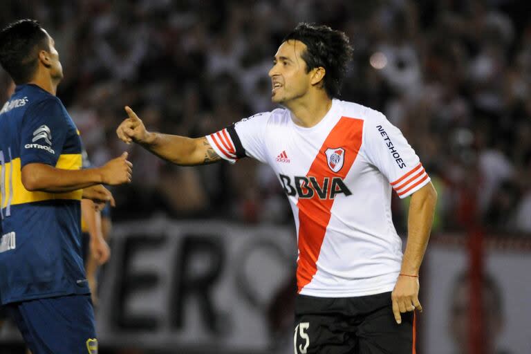 Leonardo Pisculichi, el héroe de la Copa Sudamericana 2014 de River: triunfo 1-0 en el Monumental ante Boca para clasificar a la final y luego ser campeón frente a Nacional de Medellín.