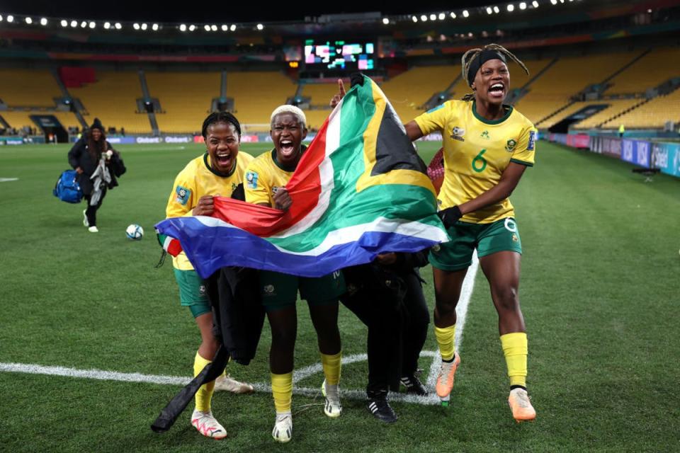 South Africa reached the last-16 with their first ever Women’s World Cup win (Getty Images)