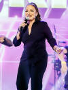 <p>Gloria Estefan rehearses onstage during the Latin GRAMMY Celebra Ellas y Su Musica on Tuesday in Hollywood, Florida. </p>