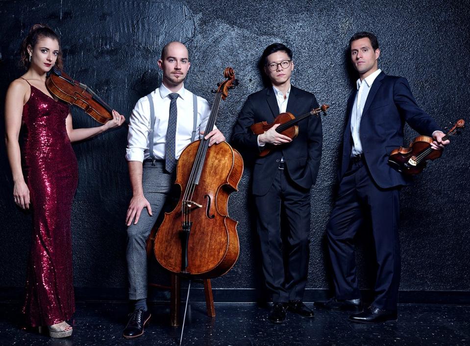 The Dover Quartet, from left, Milena Pajaro-van de Stadt, Camden Shaw, Bryan Lee and Joel Link, will perform three concerts during the Kingston Chamber Music Festival.