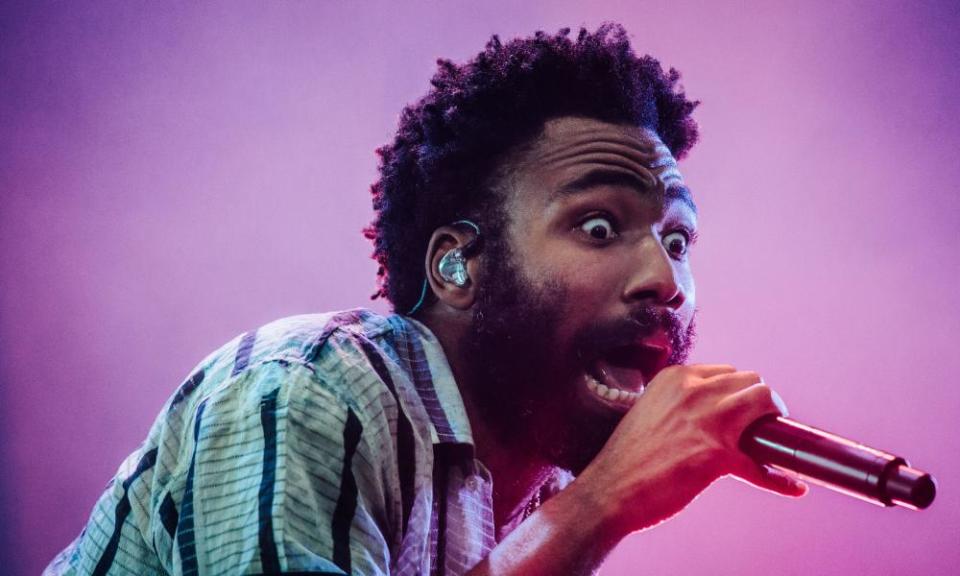 Childish Gambino performing at Lovebox festival.