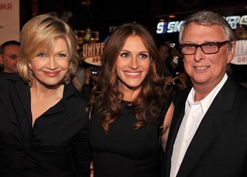 Diane Sawyer , Julia Roberts and director Mike Nichols at the Los Angeles premiere of Universal Pictures' Charlie Wilson's War