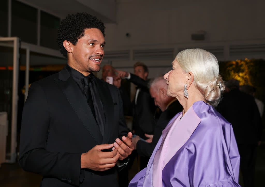 trevor noah and helen mirren at 2024 billboard golden globes after party