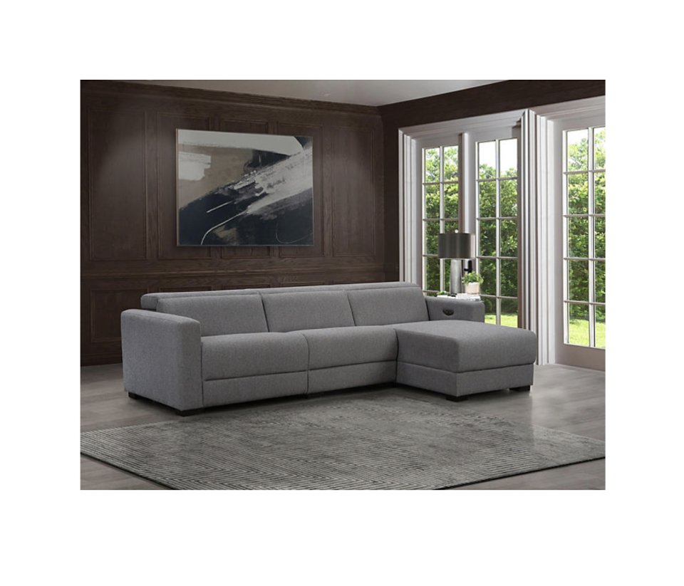 5) Everly Power Reclining Fabric Sectional