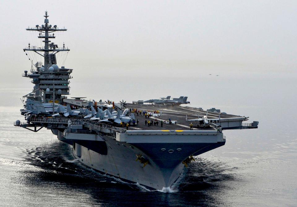 The aircraft carrier USS Theodore Roosevelt.