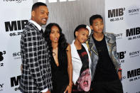 NEW YORK, NY - MAY 23: Will Smith, Jada Pinkett Smith, Willow Smith and Jaden Smith attend the "Men In Black 3" New York Premiere at Ziegfeld Theatre on May 23, 2012 in New York City. (Photo by Theo Wargo/Getty Images)