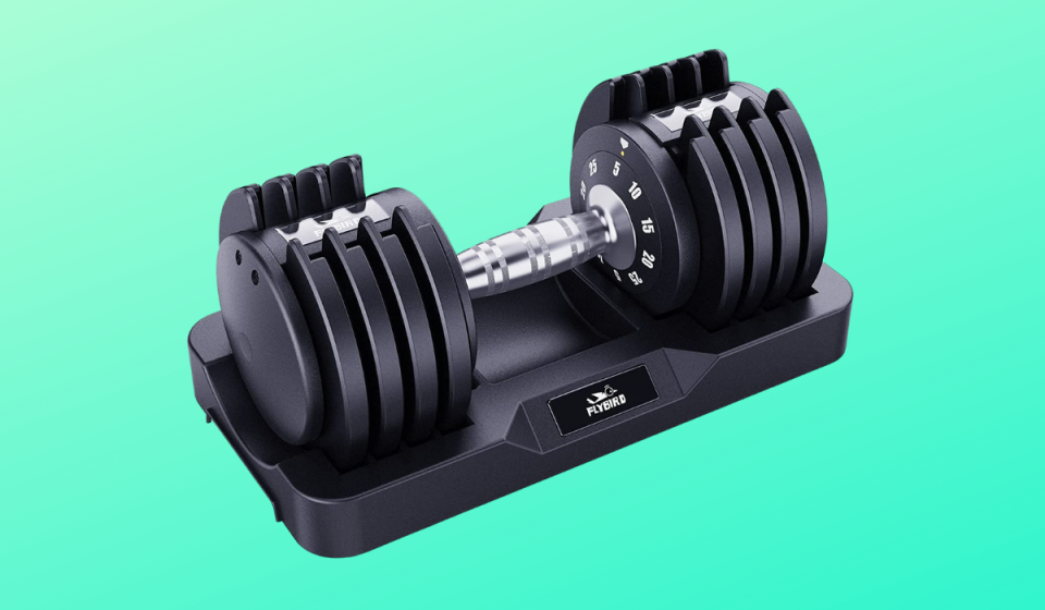 Adjustable black dumbbell