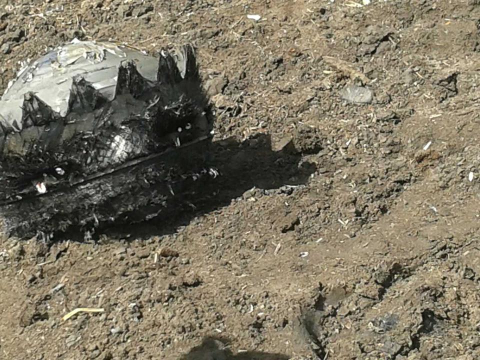 While smaller fragments of debris are vaporized by the heat of atmospheric re-entry, larger pieces survive the fall. This picture taken in May 2014 shows space debris from a Russian rocket that fell in Qiqihar, northeast China's Heilongjiang province.