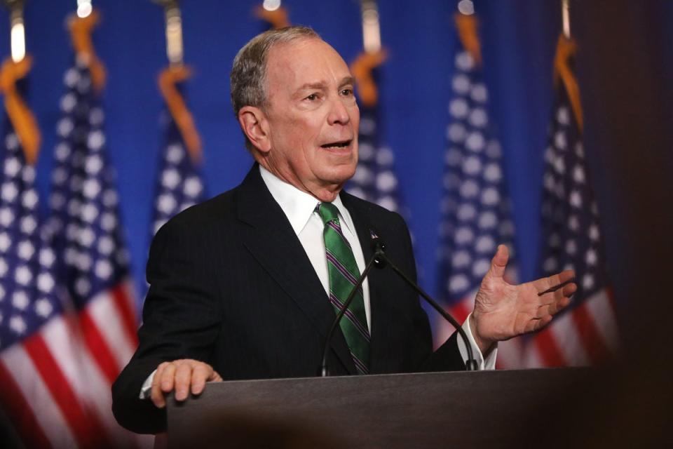 Mike Bloomberg has switched from blue to red with his political support (Getty)