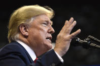 President Donald Trump speaks at a campaign rally in Sunrise, Fla., Tuesday, Nov. 26, 2019. (AP Photo/Susan Walsh)